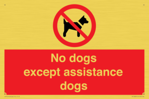 No dogs except assistance dogs